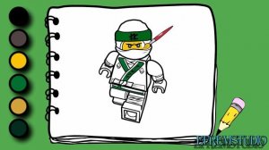 Раскраска Лего Ниндзяго как нарисовать Ллойда Раскраска для детей?