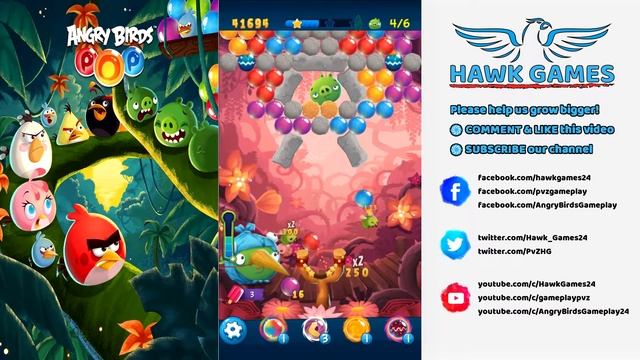 Angry Birds Stella POP Bubble Shooter Level 36 - Walkthrough, No Boosters смотреть онлайн