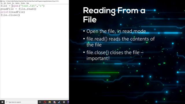 Reading Files - Python Programming Basics For Beginners #22 смотреть онлайн