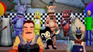 ШОУ ПРИВЕТ СОСЕД!МОРОЖЕНЩИК РОД,ПИЦЦЕРИЯ ФРЕДДИ,БАЛДИ,БЕНДИ И ГРЕННИ!ИГРА HELLO NEIGHBOR!FNAF,GRANNY