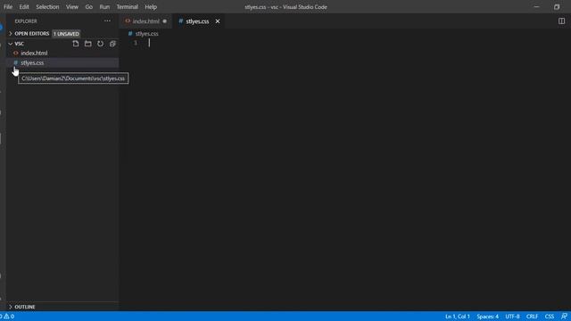 Create CSS and Javascript style sheets in Visual studio code смотреть онлайн