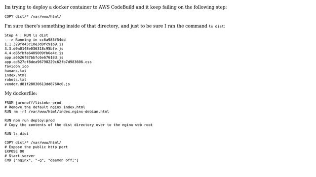 DevOps & SysAdmins: COPY No Source files were specified смотреть онлайн