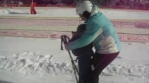 На бугельном подъемнике с ребенком