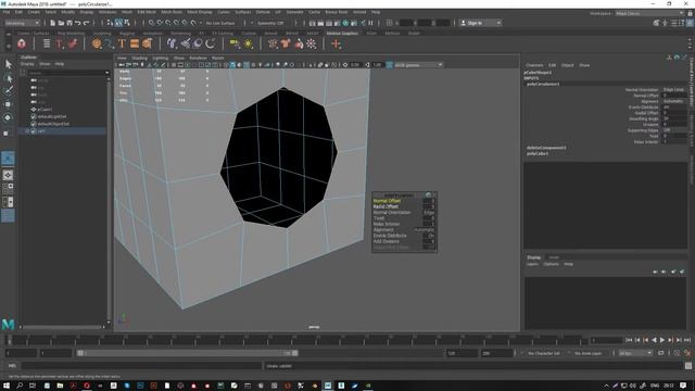 #1 Maya Autodesk Как быстро сделать круглое отверстие в геометрии Create round hole in geometry смотреть онлайн