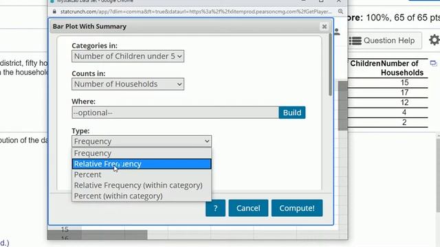 StatCrunch Frequency Table to Relative Frequency Table смотреть онлайн