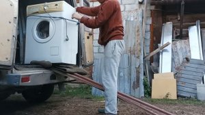 как одному выгрузить стиральную машинку