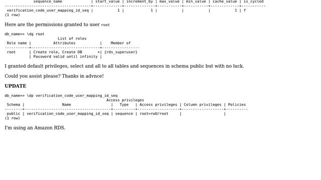 pg_dump permission denied for sequence смотреть онлайн