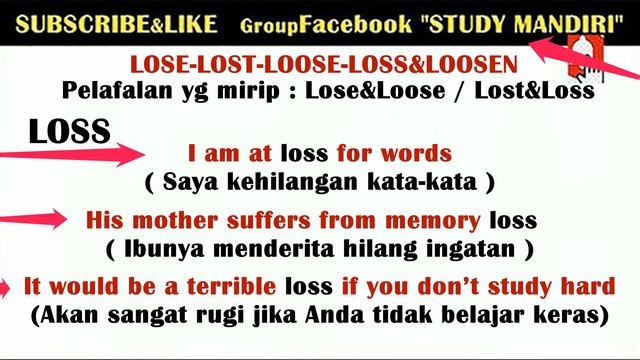 PENGGUNAAN YG BENAR " LOSE ; LOST ; LOOSE ; LOSS ; LOOSEN " смотреть онлайн