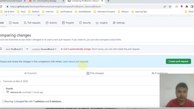 Git With Android Studio tutorial In Hindi #5 - Marge one branch into another branch смотреть онлайн
