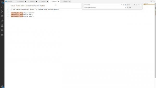 Visual Studio Code - Advanced Search / Replace with Regular Expressions