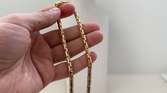 Толстая золотая цепочка плетение Лисий Хвост/Ювелирные изделия из золота смотреть онлайн