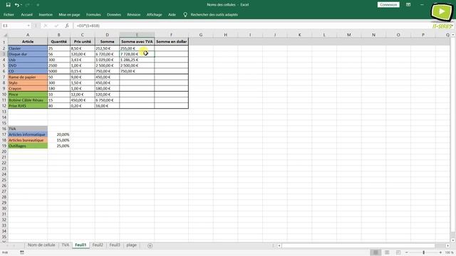 Formation Complète Microsoft Excel 2019 : Noms des cellules смотреть онлайн