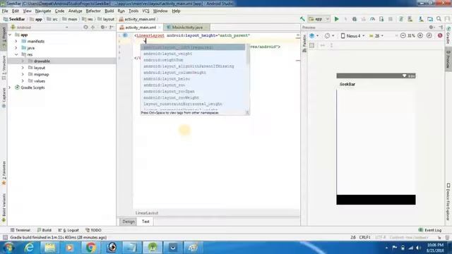 Seek Bar tutorial in android || Part 15(1) in Hindi смотреть онлайн
