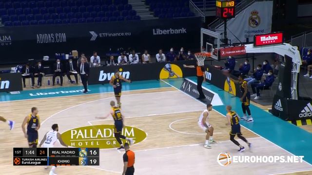 Real Madrid-Khimki Moscow Region 94-85: Sergio Llull (21 points on 3/4 3PT) смотреть онлайн