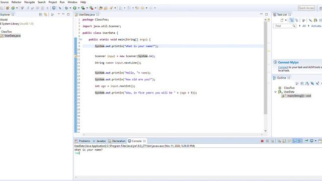 AUG2020 HelloWorld src ClassTwo UserData java Eclipse IDE 2020 11 11 17 29 25 смотреть онлайн