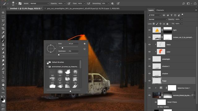 Create Street Light Effects for Photo Manipulation in Photoshop смотреть онлайн