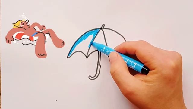 How To Draw a Umbrella, | Как нарисовать Зонтик | Bolalar uchun Soyabon chizish | Learn To Draw. смотреть онлайн