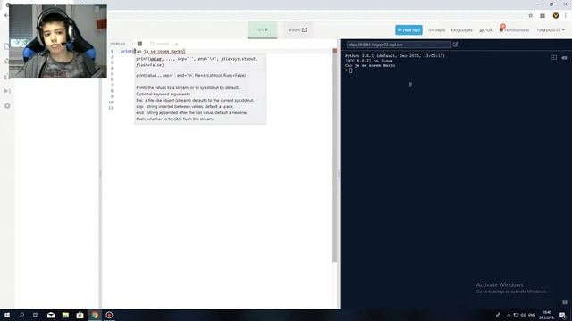04 Primjer Python programa (repl.it platforma) смотреть онлайн