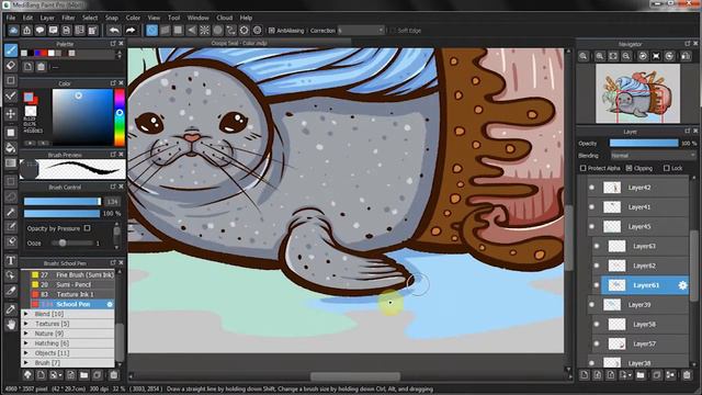 Digital Drawing - Cute Seal | Time Lapse Illustration | Dot Line Draw | Zarya Kiqo смотреть онлайн