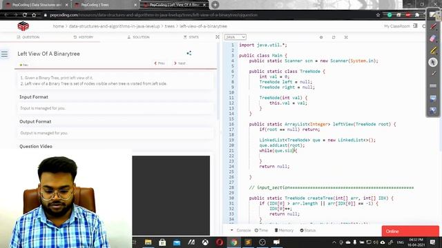 Left View Of BinaryTree | GeeForGeeks solution in Hindi смотреть онлайн