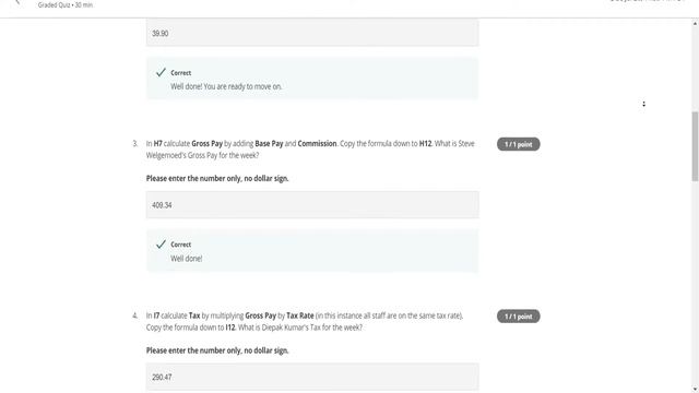 Coursera Excel skills for Business Essential Week 2 Assessment Quiz смотреть онлайн