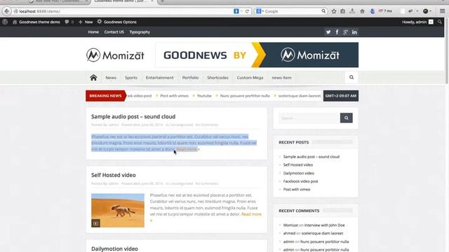Goodnews Wordpress theme v5 - Audio Post смотреть онлайн