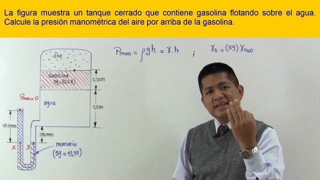 Problema - Calculando presiones manométrica del aire ( pressure gauge problem) смотреть онлайн