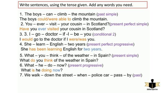 Grammar S1 : Tenses Practice ¶ Sentence Building ¦ the best way to understand tenses 👌 смотреть онлайн