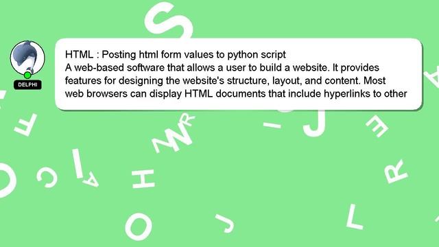 HTML : Posting html form values to python script смотреть онлайн