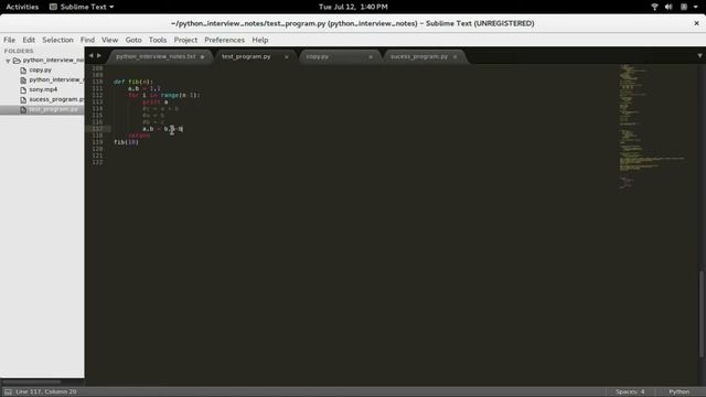 How to print Fibonacci sequence in python смотреть онлайн