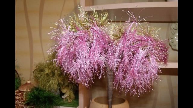 Дерево Глициния из пряжи 