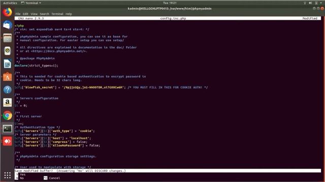 [FIXED] The configuration file now needs a secret passphrase (blowfish_secret) смотреть онлайн
