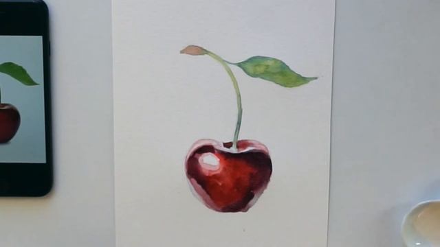 Вишня акварелью. Watercolor tutorial - Cherry смотреть онлайн