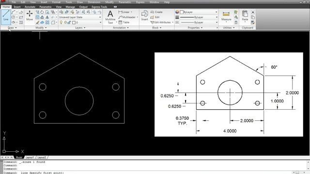 AUTOCAD 2D Practice Drawing Exercise - 3 || Basic Tutorial for Beginners смотреть онлайн