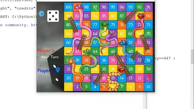 Snakes And Ladders Game Part: 4 in python | Movement of the Players according to the dice roll смотреть онлайн