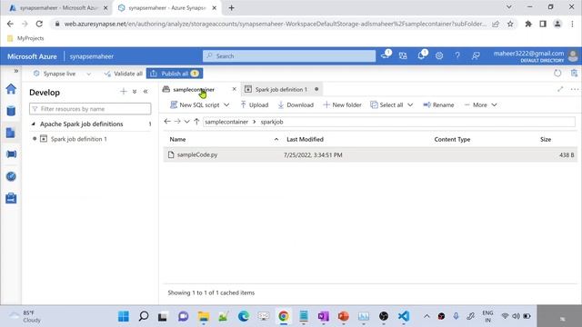 51. Creating a Spark Job Definition and Submitting it in Azure Synapse смотреть онлайн