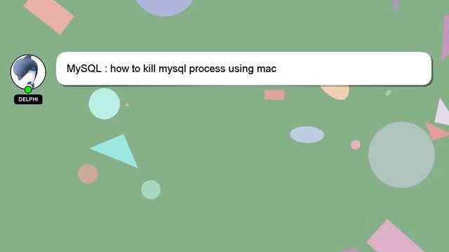 MySQL : how to kill mysql process using mac смотреть онлайн