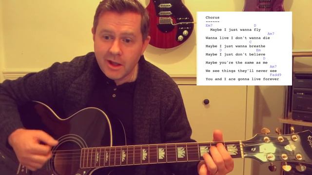 Oasis - Live Forever - Acoustic Guitar Lesson (Chords & Lyrics)