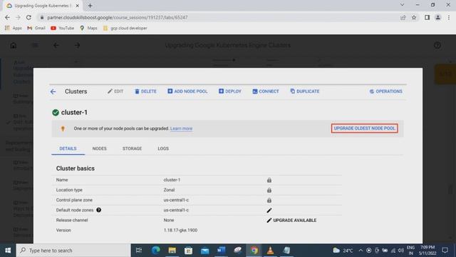 upgrading GKE cluster using gcp cloud console смотреть онлайн