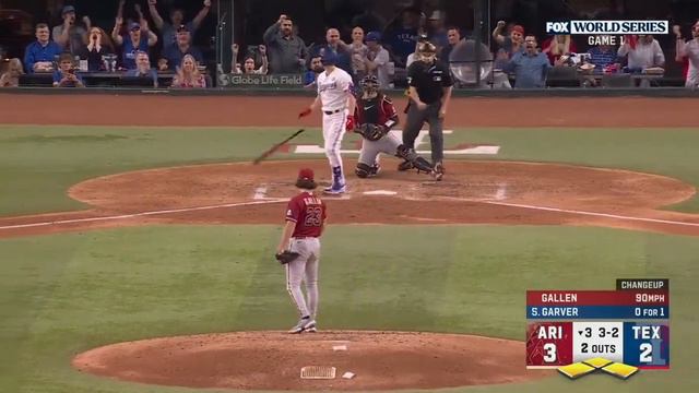 Mitch Garver BASES LOADED WALK TIES THE GAME | Arizona Diamondbacks @ Texas Rangers GAME 1 смотреть онлайн