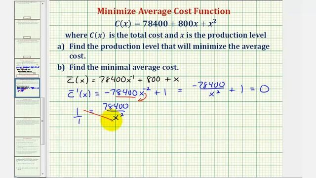 Ex: Find the Average Cost Function and Minimize the Average Cost смотреть онлайн