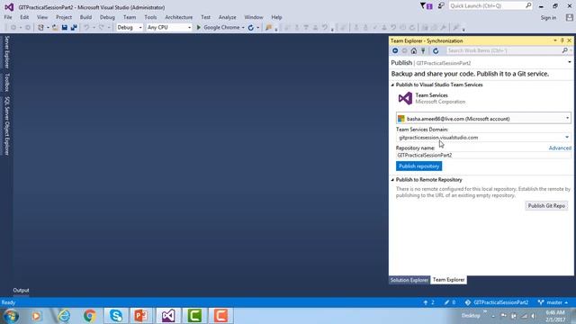 GIT QuickStart : 12 Publish Code in GIT services using Visual Studio смотреть онлайн
