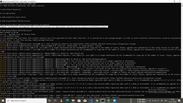 react-native run-android Command `run-android` unrecognized. Make sure that you have run... смотреть онлайн