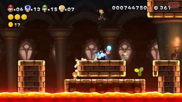 【New スーパーマリオブラザーズ U】血液型の違う4人衆がカオスにゲーム実況！！#5 смотреть онлайн