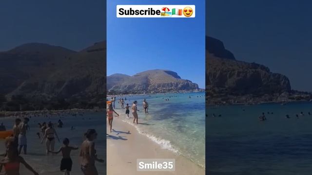 mondello beach | beautiful beach #shorts #italy #palermo #mondello #தமிழ் #beach смотреть онлайн