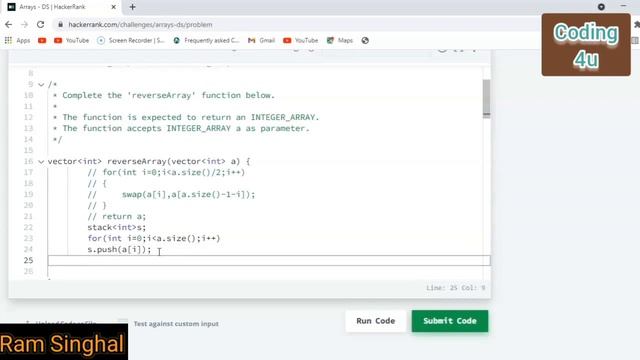 3 methods to Reverse an Array || Array-DS || coding4u смотреть онлайн