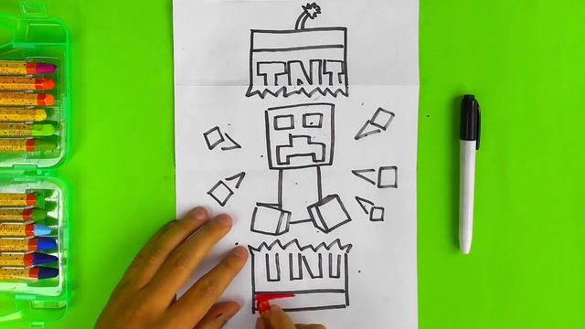 Bang TNT Creeper   Minecraft   How To Draw For Kids