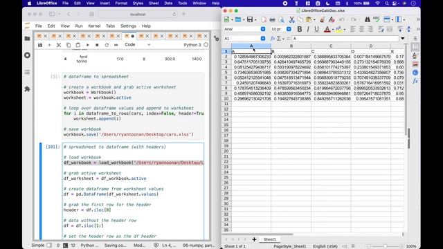Python openpyxl Pandas and Numpy смотреть онлайн