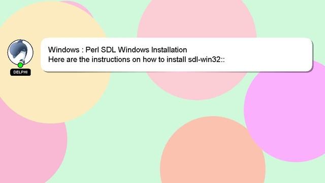 Windows : Perl SDL Windows Installation смотреть онлайн
