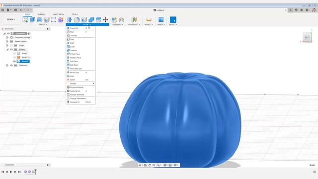 AUTODESK FUSION 360 Моделируем тыкву на хэллоуин смотреть онлайн